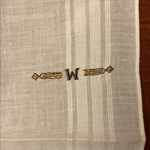 Vintage ‘M’ or ‘W’ Monogrammed handkerchief